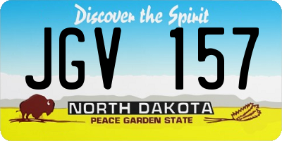 ND license plate JGV157