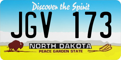 ND license plate JGV173