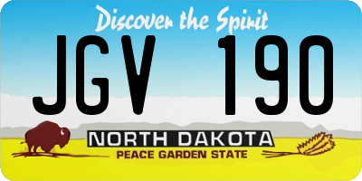 ND license plate JGV190