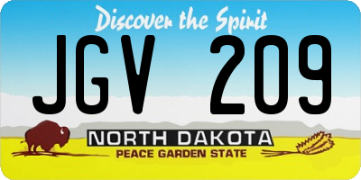 ND license plate JGV209