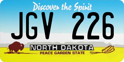ND license plate JGV226