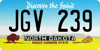 ND license plate JGV239