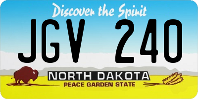 ND license plate JGV240