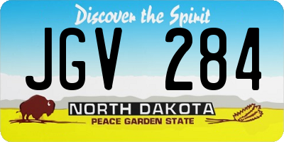 ND license plate JGV284