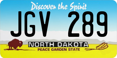 ND license plate JGV289