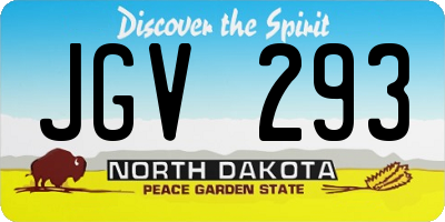 ND license plate JGV293