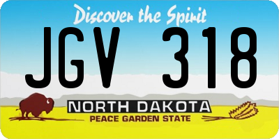 ND license plate JGV318