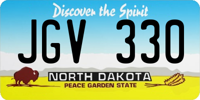ND license plate JGV330