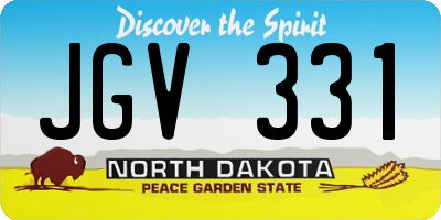 ND license plate JGV331