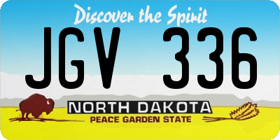 ND license plate JGV336