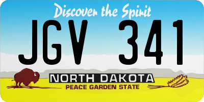 ND license plate JGV341