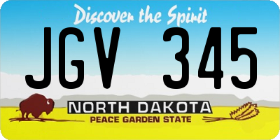 ND license plate JGV345