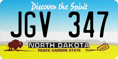 ND license plate JGV347