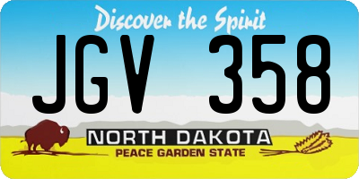 ND license plate JGV358