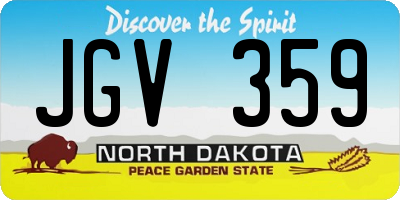 ND license plate JGV359