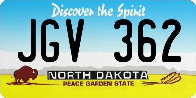 ND license plate JGV362