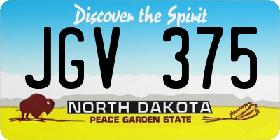 ND license plate JGV375