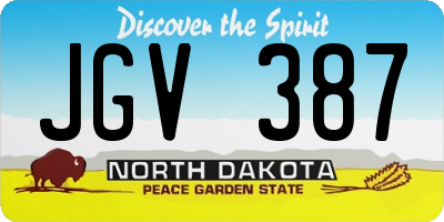 ND license plate JGV387