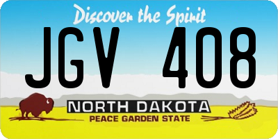 ND license plate JGV408