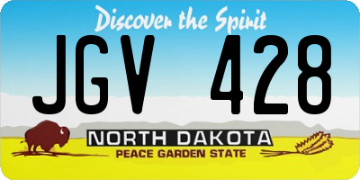 ND license plate JGV428