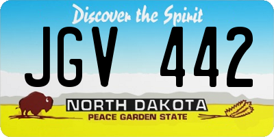 ND license plate JGV442