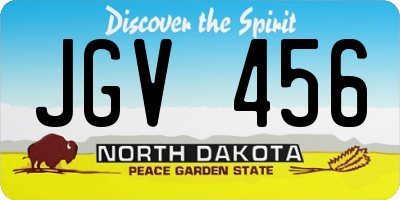 ND license plate JGV456
