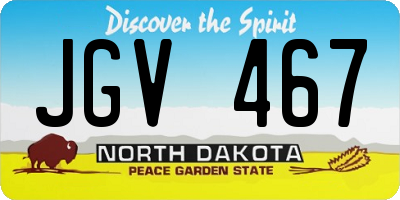 ND license plate JGV467