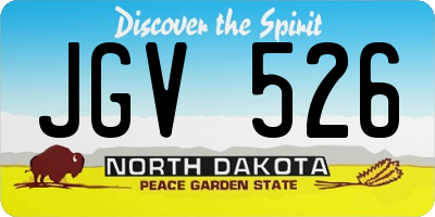 ND license plate JGV526
