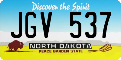 ND license plate JGV537