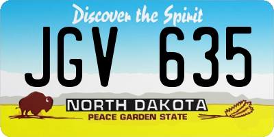 ND license plate JGV635