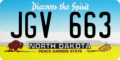 ND license plate JGV663
