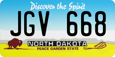 ND license plate JGV668
