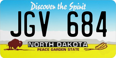 ND license plate JGV684