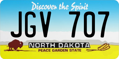 ND license plate JGV707