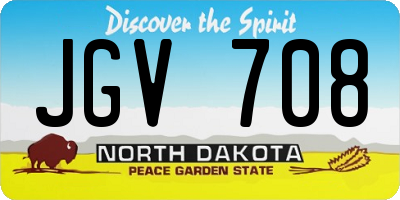 ND license plate JGV708