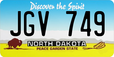 ND license plate JGV749