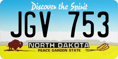 ND license plate JGV753