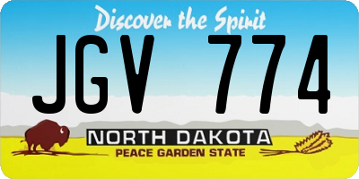 ND license plate JGV774