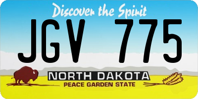 ND license plate JGV775