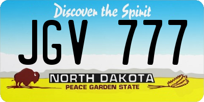 ND license plate JGV777