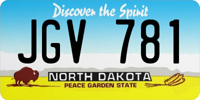 ND license plate JGV781