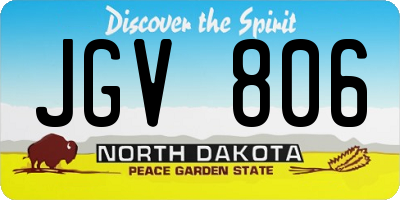 ND license plate JGV806