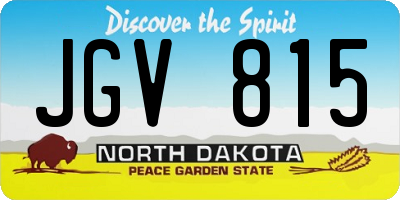 ND license plate JGV815