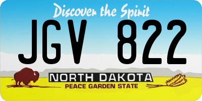 ND license plate JGV822