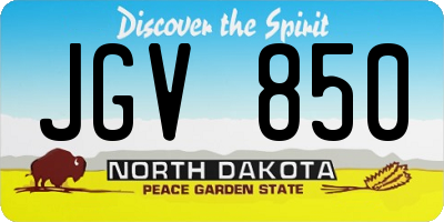 ND license plate JGV850