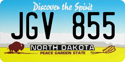 ND license plate JGV855