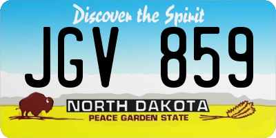 ND license plate JGV859