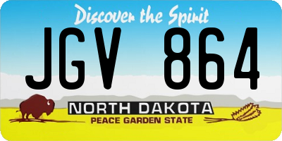 ND license plate JGV864