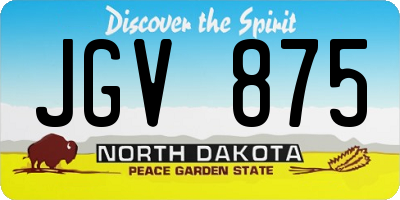 ND license plate JGV875