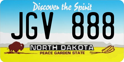 ND license plate JGV888